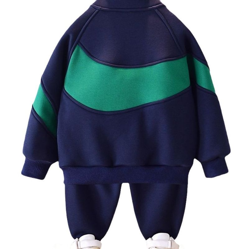 Boys' Velvet Two-Piece Suit - Soft Fleece Jacket & Pants Set For Toddlers & Kids (3-7 Years) - Warm & Stylish Casual Outfit_voghion.com