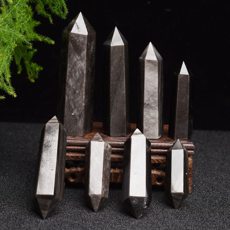 Natural Crystal Points Set - Raw Polished White Crystal, Amethyst, Rose Quartz, Obsidian, Citrine For Home Office Decor, Healing Stones Collection_voghion.com