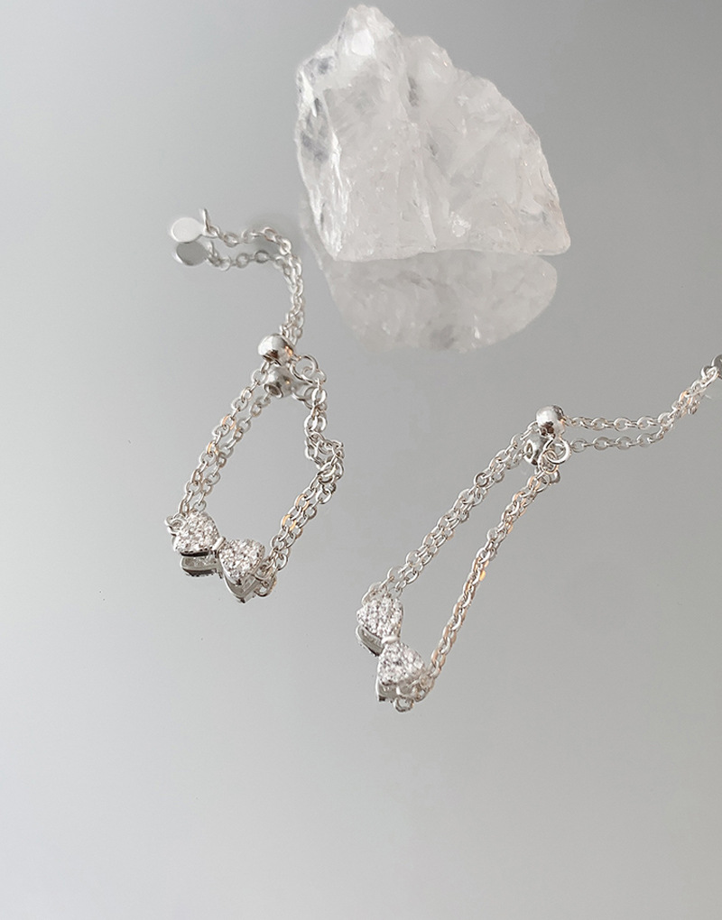 Sier VENUS Sterling moda circón lazo nudo anillo señoras Simple cadena salvaje anillo regalo de joyas de fiesta al por mayor_voghion.com