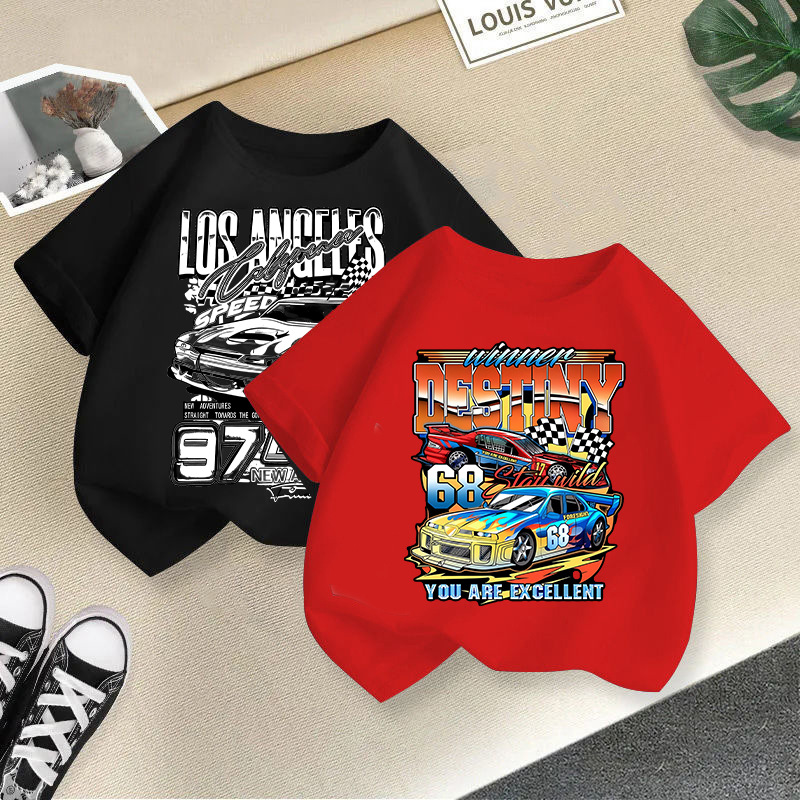 Kid's Clothing Boys and girls short sleeved T-shirt summer wear 2024 new children's thin summer tops boys casual western style half sleeved_voghion.com