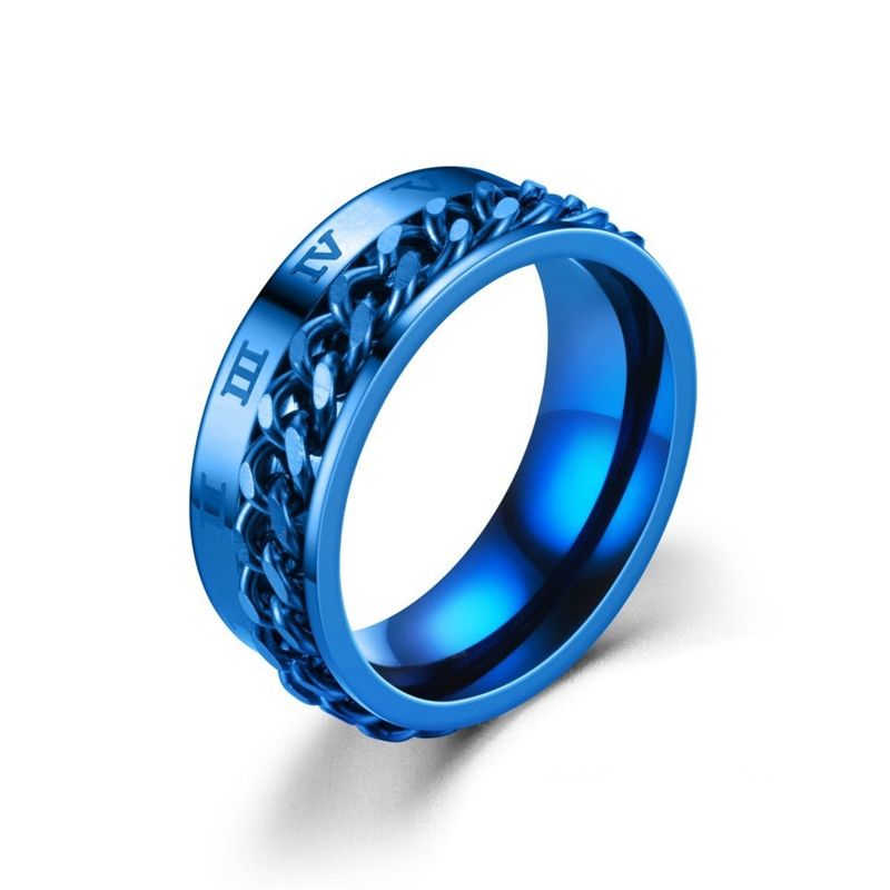 Cooler drehbarer Edelstahlring für Männer, hochwertiger Angstzappel-Multifunktions-Spinner-Kettenringe, Punk-Schmuck_voghion.com