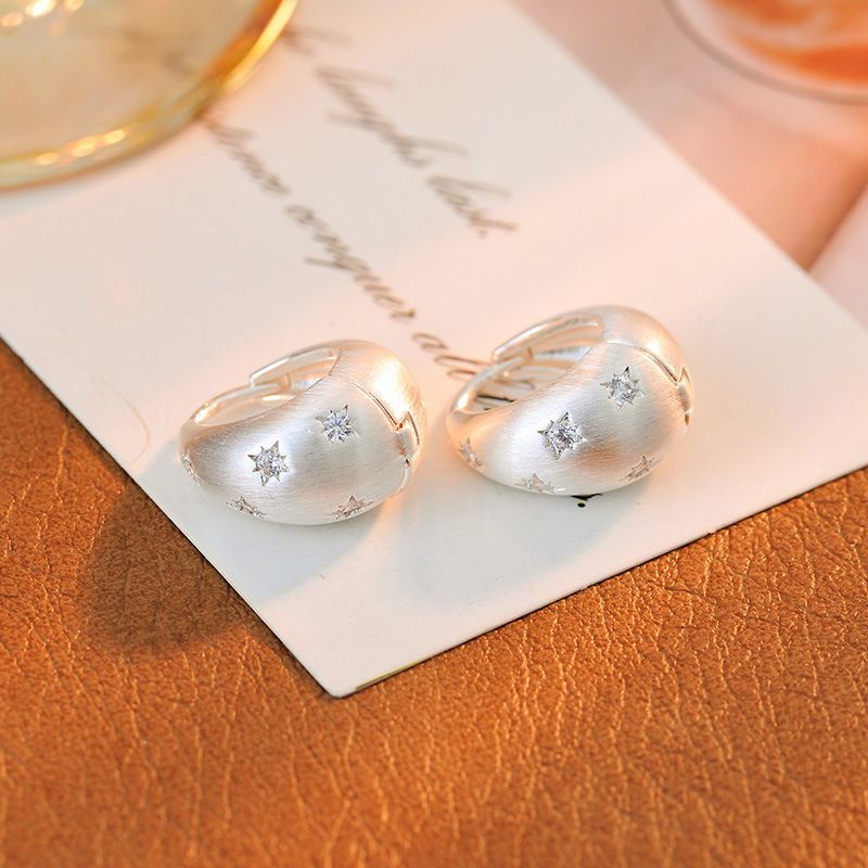Orecchini da donna in smalto, stile minimalista, orecchini a cerchio piccoli con zirconi a forma di stella micro-intarsiata e gocce d'acqua lucide di alta qualità per donna_voghion.com