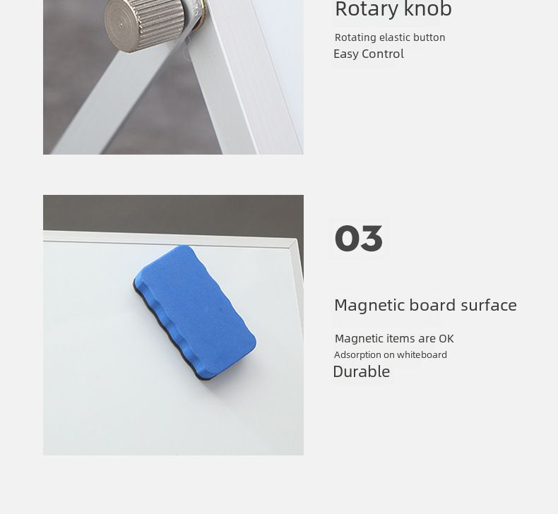 Cross-Border Office Whiteboard mit Rahmen aus Aluminiumlegierung, doppelseitig faltbar, Schreibtisch-Notiztafel, löschbare Schreibhalterung, magnetische Schreibtafel_voghion.com