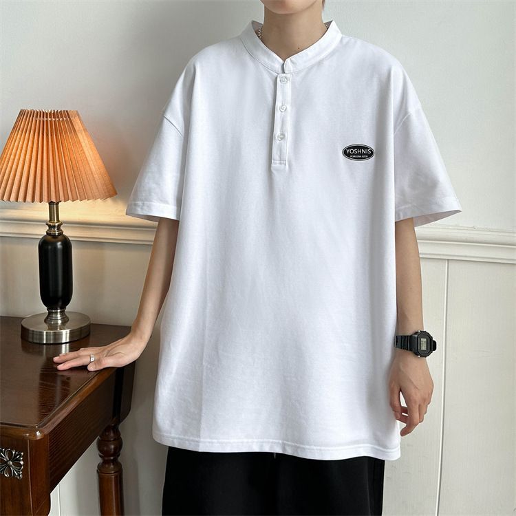 Trendy Five Sleeve Hong Kong Style Fashionable Men's Polo Shirt, Youthful Fashion Trend, Lazy Summer_voghion.com