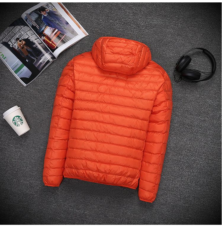 Ultralicht donsjack voor heren – Slim Fit, opvouwbare pufferjas met capuchon, winddicht en waterafstotend (M-4XL, reisklaar)_voghion.com