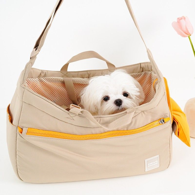 Bolso bandolera para mascotas, portátil, de malla, para exteriores, estilo coreano, para gatos y perros, ideal para llevar al hombro o al aire libre._voghion.com