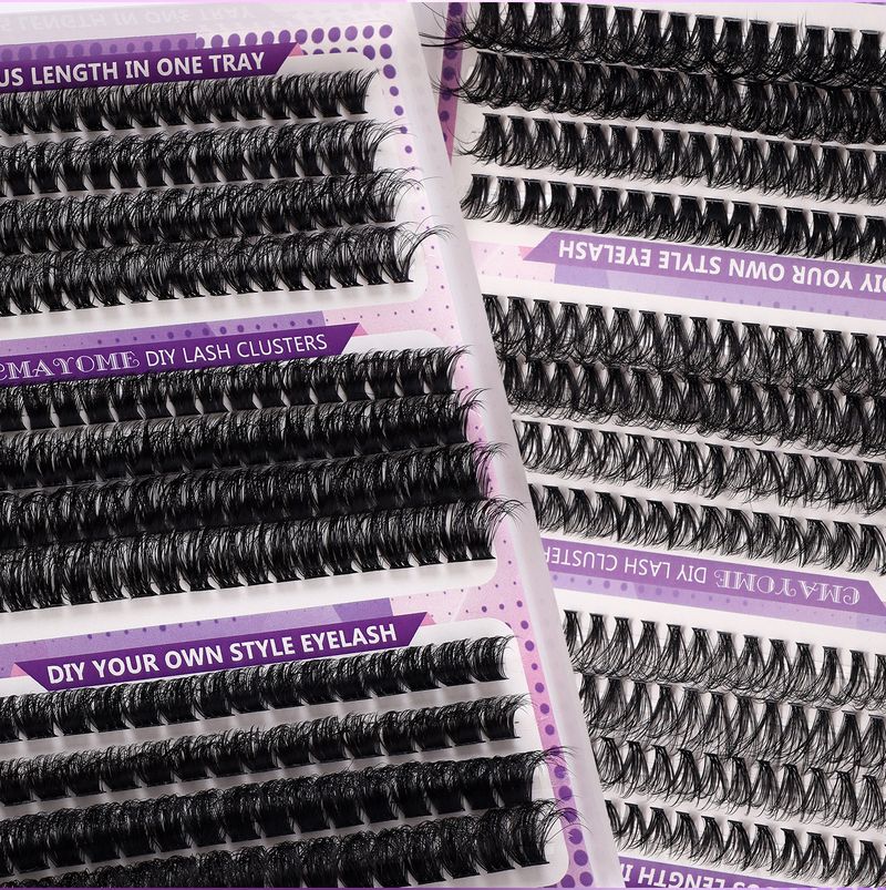 False Eyelashes Diy False Eyelash Extension Kit Single Cluster 10 16mm Length Mixed Eyelashes_voghion.com
