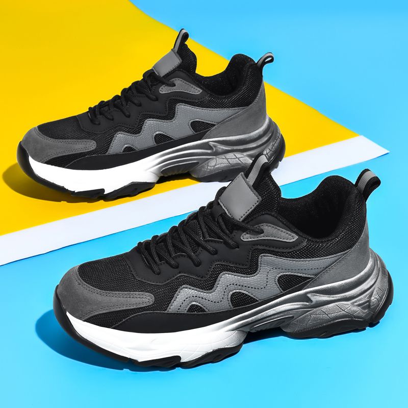Nieuwe zomerse, ademende hardloopschoenen met zachte zool voor heren, casual, trendy en veelzijdig. Dikke zool, hoogteverhogende schoenen voor papa's._voghion.com