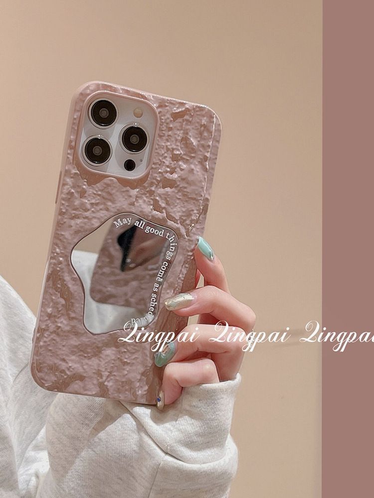 Wrinkle Shaped Mirror Suitable For IPhone Promax Phone Case 13 Iphone 12 Anti Drop 11 Luxury 14 Women_voghion.com