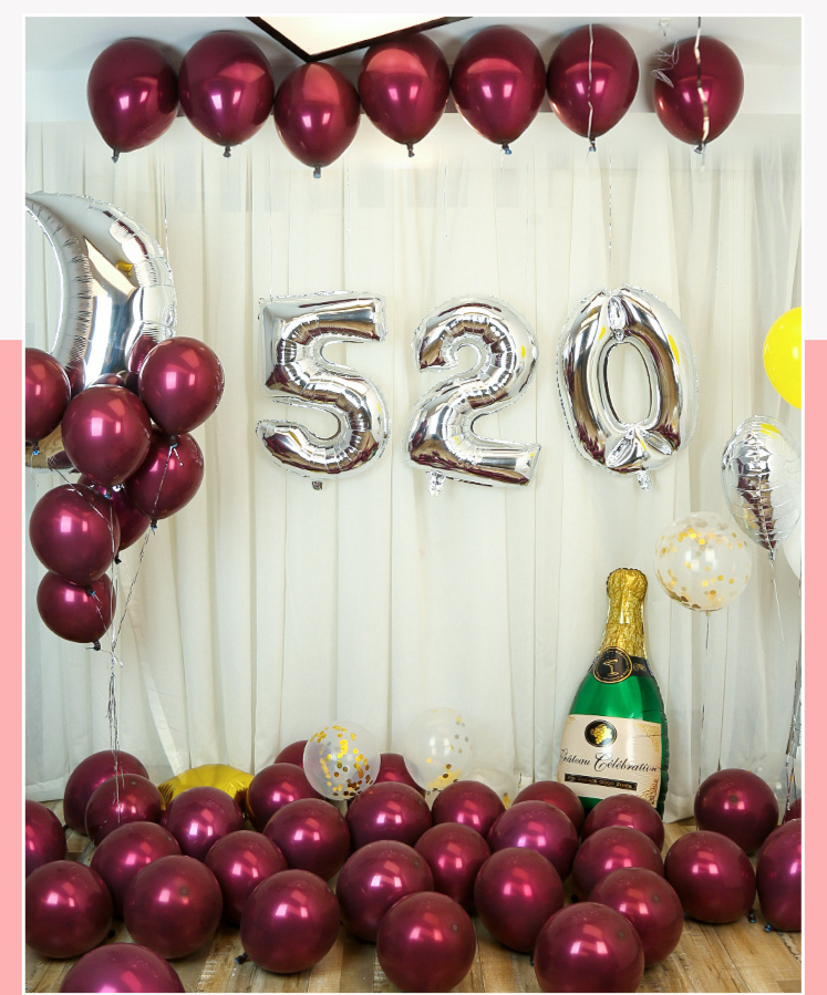 32inch Gold Silver Gradient Color Birthday Foil Background Wall Scene Party Decoration Number Balloons_voghion.com