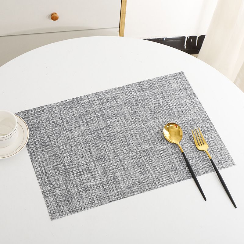 Serviesgoed Placemats PVC-isolatie Placemats Wasbare tafelkleden Onderzetters Tweekleurige zijde Cross Border Textilene Placemats_voghion.com