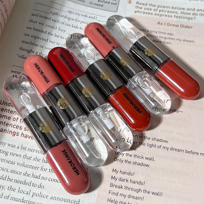 Lip Smalto a specchio a doppia testa Lucidalabbra acquoso impermeabile Rossetto liquido gelatinoso trasparente a lunga durata Bastone womon_voghion.com
