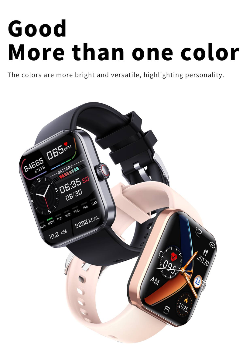 Smart Watch til mænd Kvinder Sportsarmbånd Puls Kropstemperatur Blodtryksovervågning Meddelelsespåmindelse Smart Watch_voghion.com