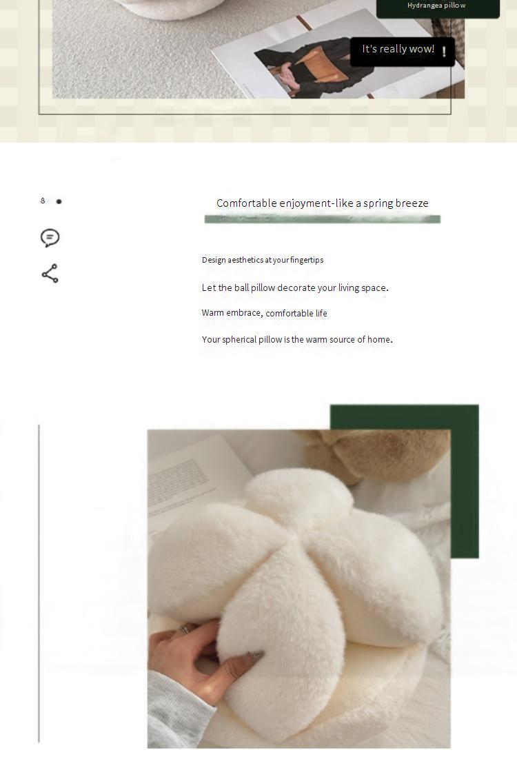 Home Garden Living Room Bedroom Cute Hydrangea Pillow Cushion Special Shaped Stitching Pillow Decorative Pillow Ball A Good Luck_voghion.com