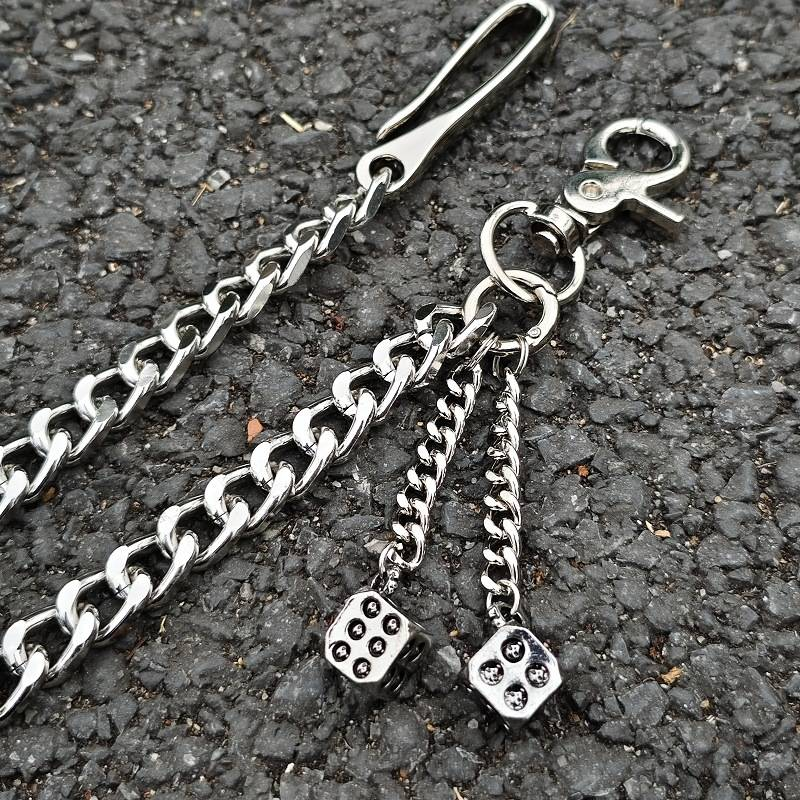 Hosenkette Jeans mit einlagiger dicker Kette Disco Cool Punk Ring Dekorative Taillenkette_voghion.com