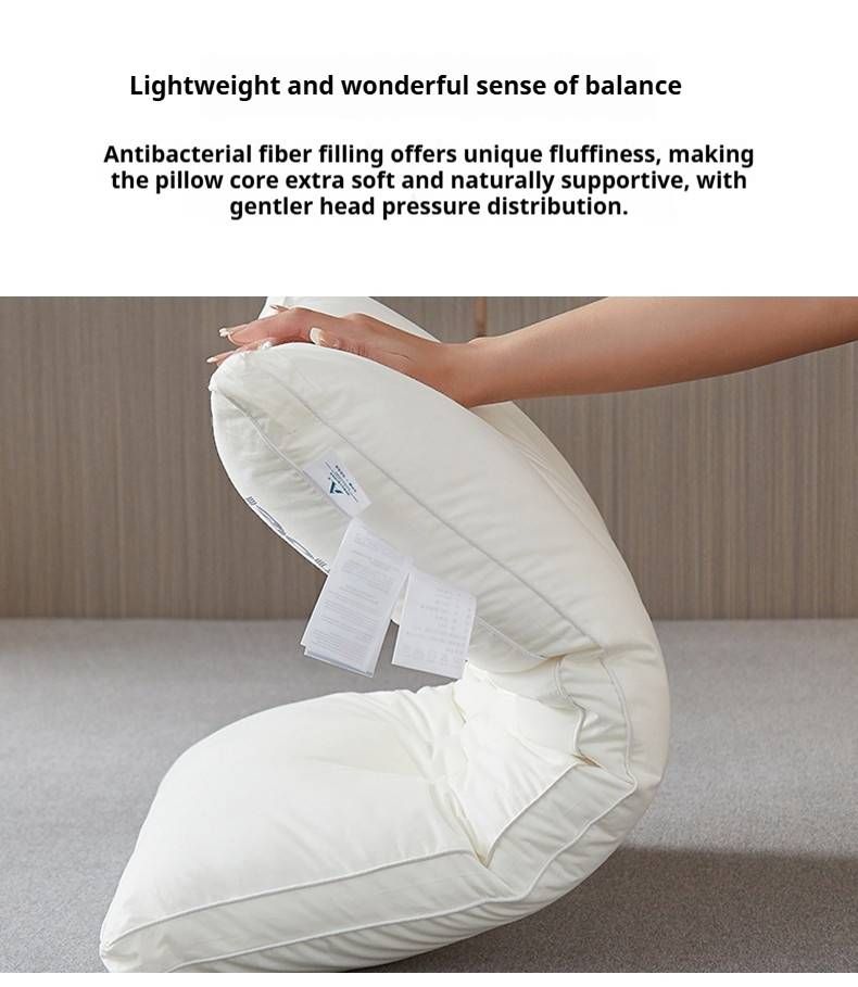 Set di cuscini per hotel in cotone di alta qualità (3 pezzi) – Altezza regolabile (bassa/media/alta), traspirante e ipoallergenico, supporto ergonomico per il collo_voghion.com