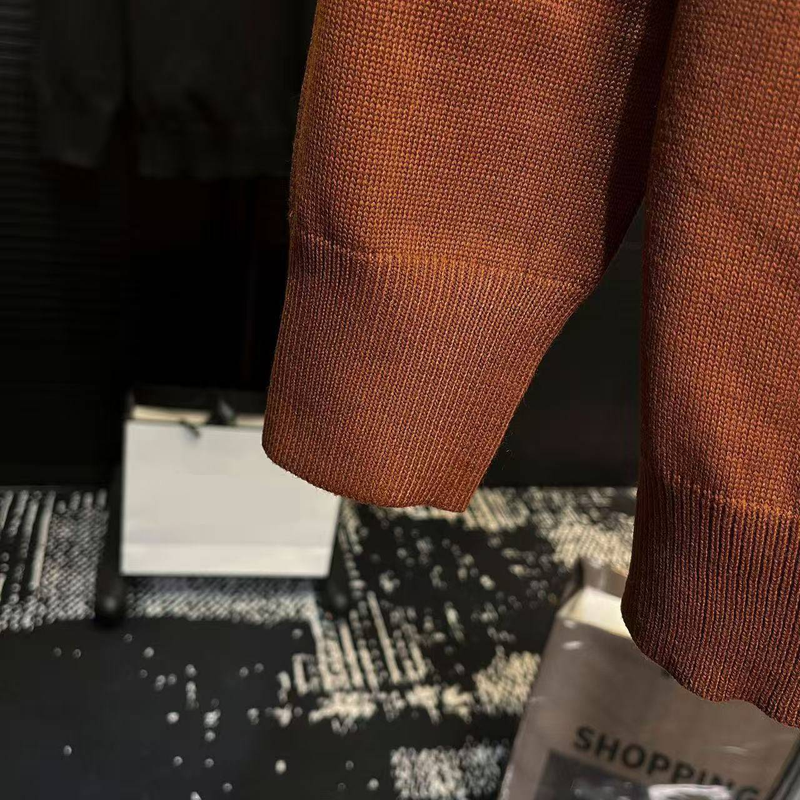 Herrenbekleidung Vintage-Strickpullover im amerikanischen Stil für Herren, locker sitzender Retro-Pullover mit Umlegekragen, langärmligem Zopfmuster-Design, warm_voghion.com