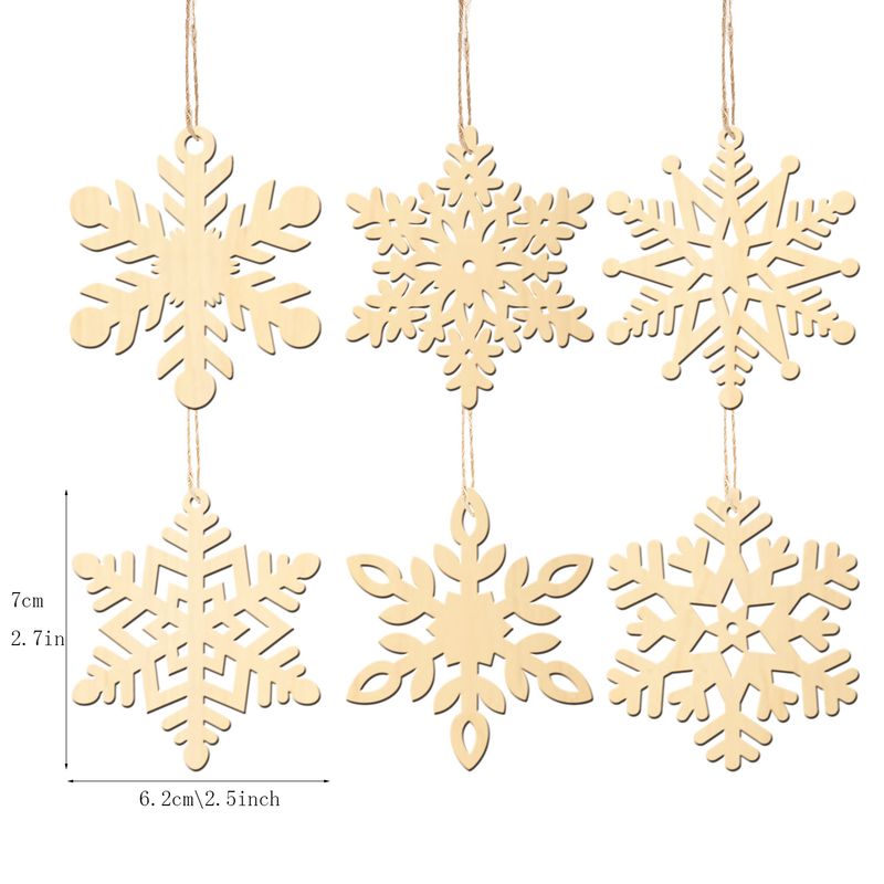Creative Christmas Snowflake Decorative Pendant Wooden Crafts Laser Pendant Carving Snowflake Christmas Decorations_voghion.com