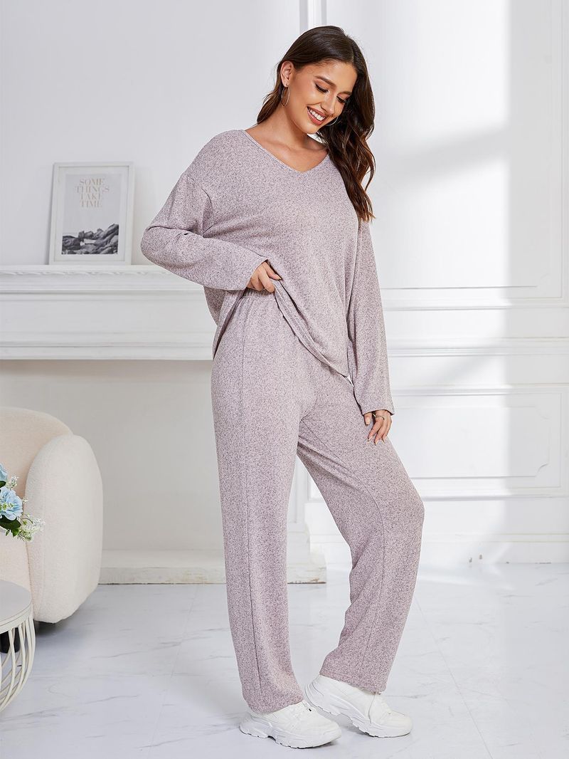 Pyjamas für Damen Herbst und Winter Lockere lässige Sport-Zweiteiler-Set Home Kleidung_voghion.com