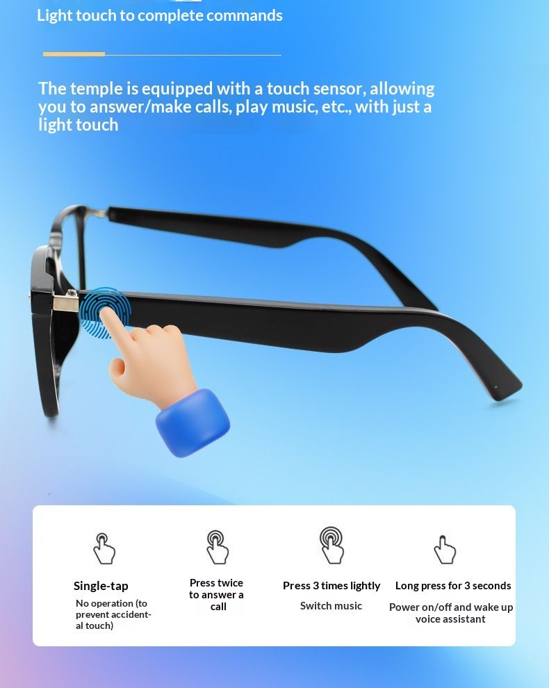 Bluetooth-Brille für Damen und Herren, smarte Audio-Kopfhörer, ohne Knochenleitung, geeignet für Kurzsichtigkeit, kompatibel mit_voghion.com