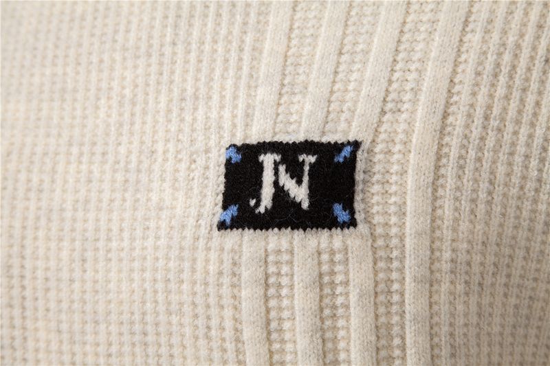 Men's Relaxed Fit Knit Sweater – Autumn Casual Pullover With Embroidered Badge & Ribbed Hem– Breathable Rabbit Wool Blend For Urban Layering (M-XXXL)_voghion.com
