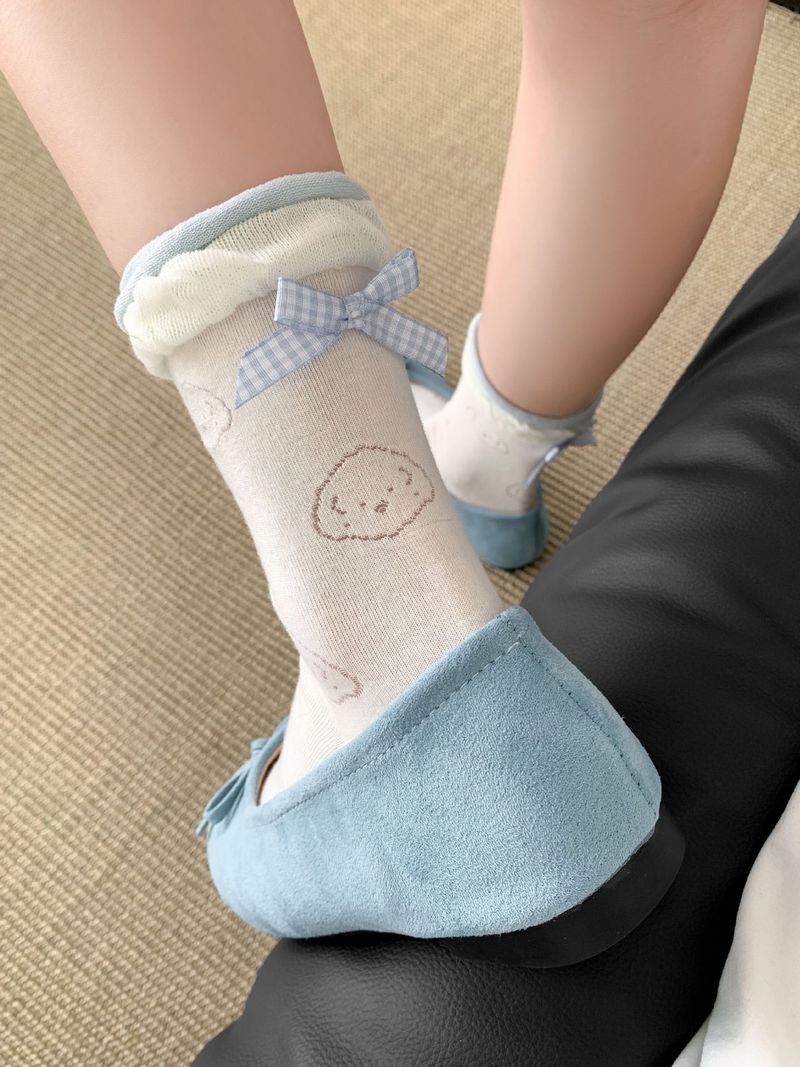 Band Strik Mid-rise Casual Broek Dames Lente/Zomer Dun Donker Patroon Puppy Koreaans Voering Wind Dubbele Kant_voghion.com