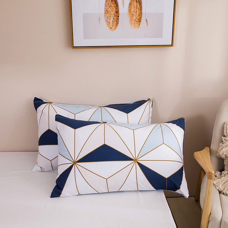 Set copripiumino a tre pezzi con motivi geometrici, a righe e quadrati, per letto matrimoniale_voghion.com