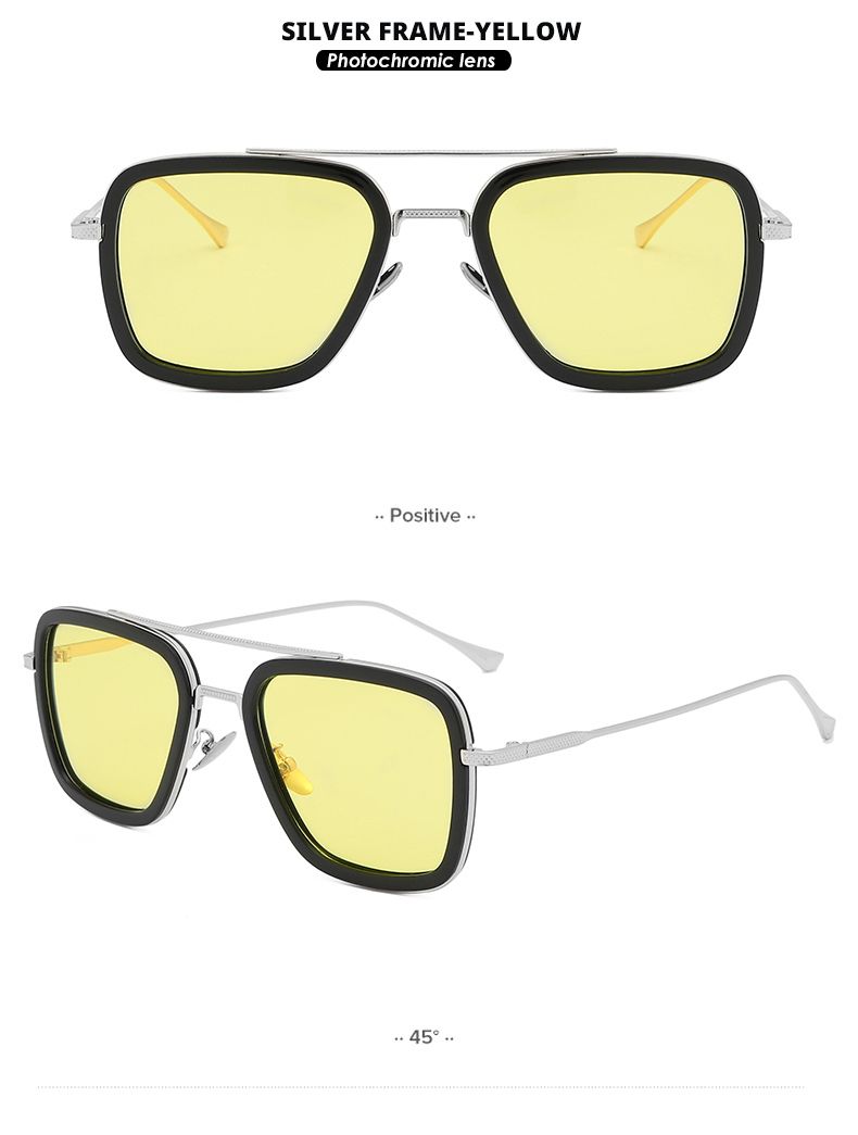 Moda LIOUMO Moda Tony Stark Occhiali da sole Uomo Donna Fotocromatici Polarizzati Occhiali da guida Steam Punk oculos de sol feminino_voghion.com
