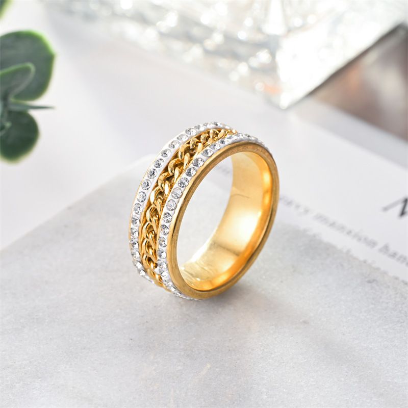 Anello in acciaio inossidabile popolare e di vendita calda, design di nicchia per uomo e donna, nuovo anello in acciaio al titanio rotante di alta qualità alla moda_voghion.com