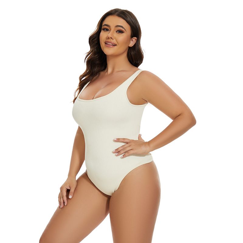 Tuta intima da donna senza cuciture, a coste, modellante, con scollo quadrato_voghion.com