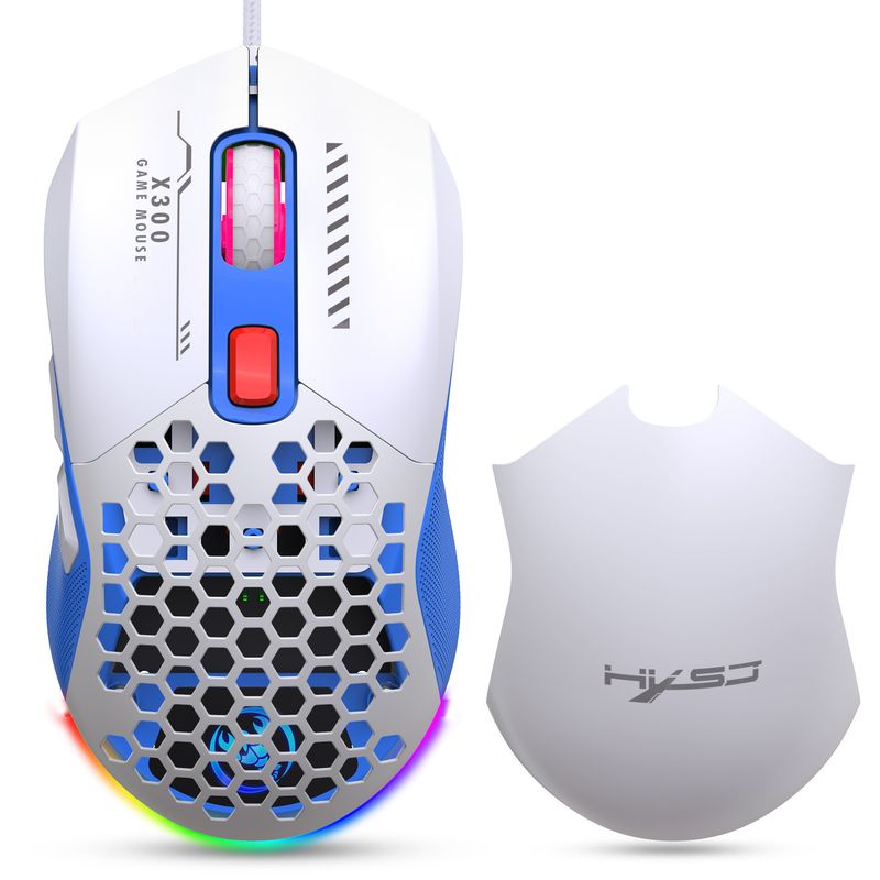 Nouvelle souris de jeu eSport filaire creuse X300 RGB lumineuse et légère Gaming_voghion.com
