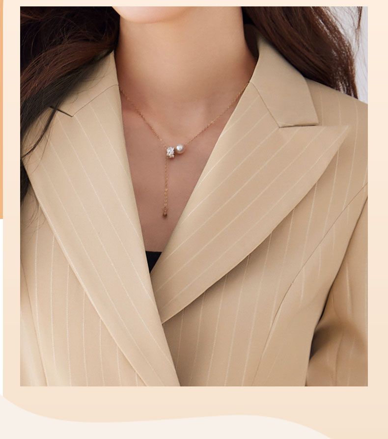 Stripd Suit St For Womn Profssional Spring And Autumn Nw Dsign Sns Small Blazr Formal War Elgant Goddss_voghion.com