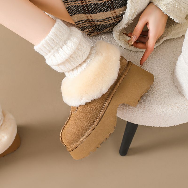 Stivali da neve invernali in lana sintetica da donna, spessi, morbidi e caldi, imbottiti in cotone, alla moda, a righe, con plateau spesso_voghion.com