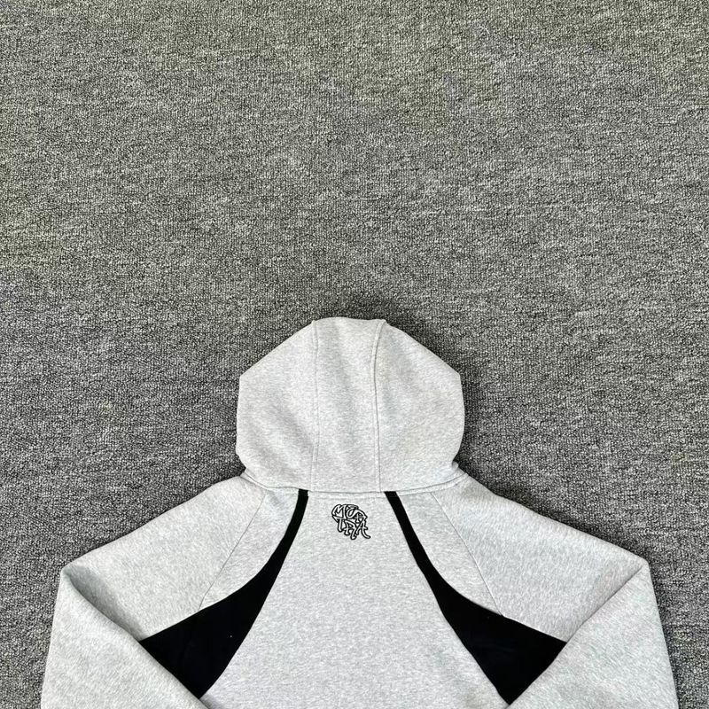 Mertra Patchwork Stickerei Fleece High Street Lose Unisex Fledermausärmel Hoodie Sweatshirt Lässiges Langes Hosenset_voghion.com