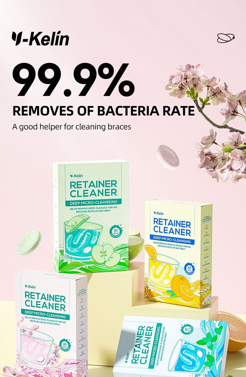 Retainer Unsichtbare Brausetabletten Kieferorthopädische Reinigung Zahnspangen Zahnfleckenentfernung Fruchtgeschmack Englisch_voghion.com
