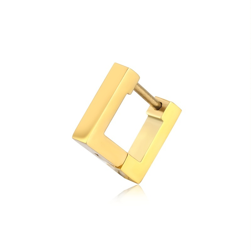 1 PC Orecchini geometrici in acciaio inossidabile ad alta lucidatura Uomo Donna Triangolo quadrato Street Pop Rock Hip Hop Gioielli per piercing all'orecchio_voghion.com