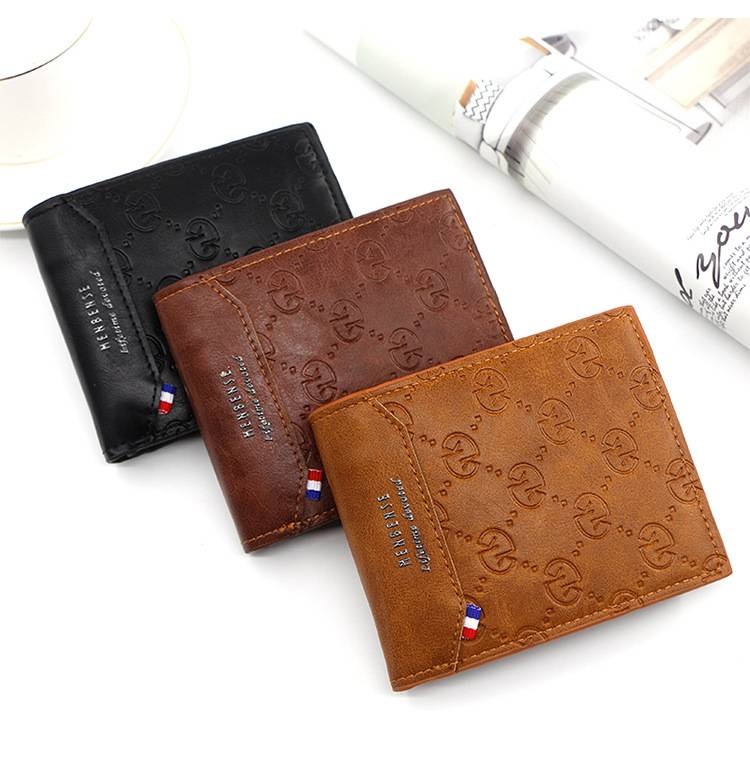 MenBense Portafoglio da uomo nuovo Portafoglio corto con motivo stampato Portafoglio casual alla moda_voghion.com