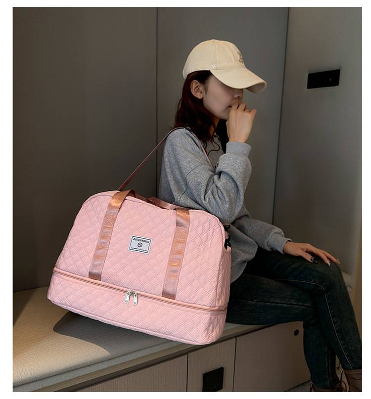 Designer fashion luggage Men's short-distance portable travel bag Women's multi-functional dry wet separation waterproof sports fitness bag_voghion.com