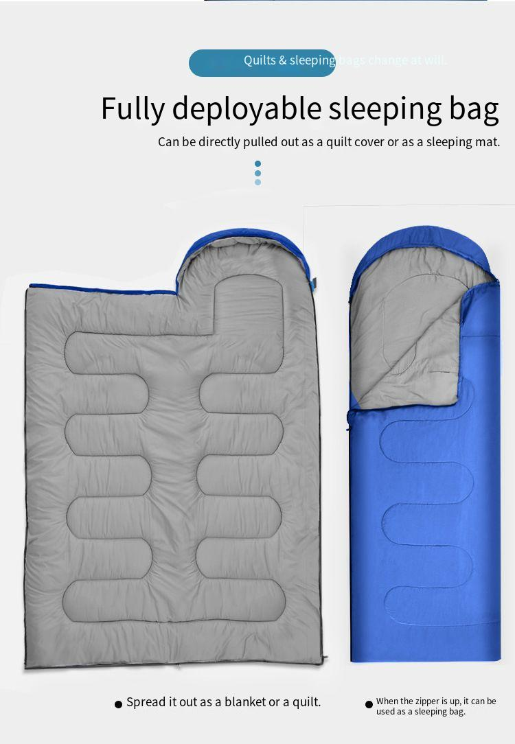 Umschlagschlafsack Outdoor-Camping-Schlafsack Verdickter Winterschlafsack aus hohler Baumwolle für Erwachsene_voghion.com
