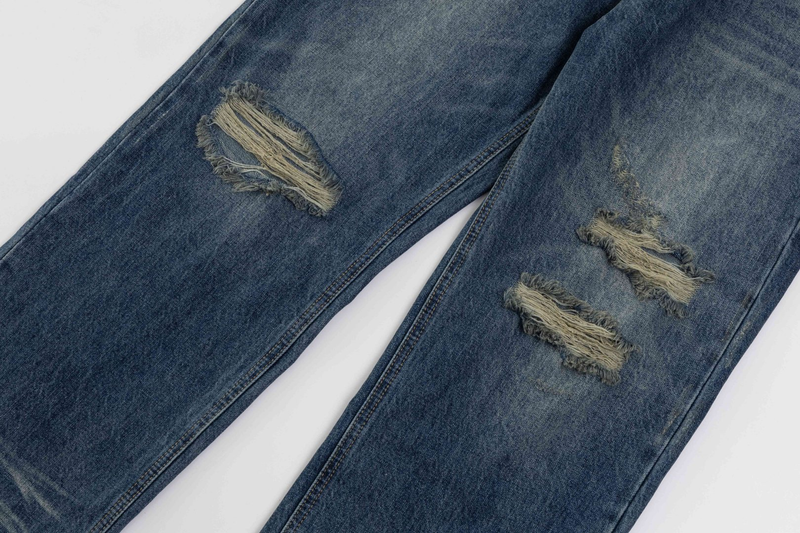 Men's New Ripped Knife Cut Washed Jeans_voghion.com