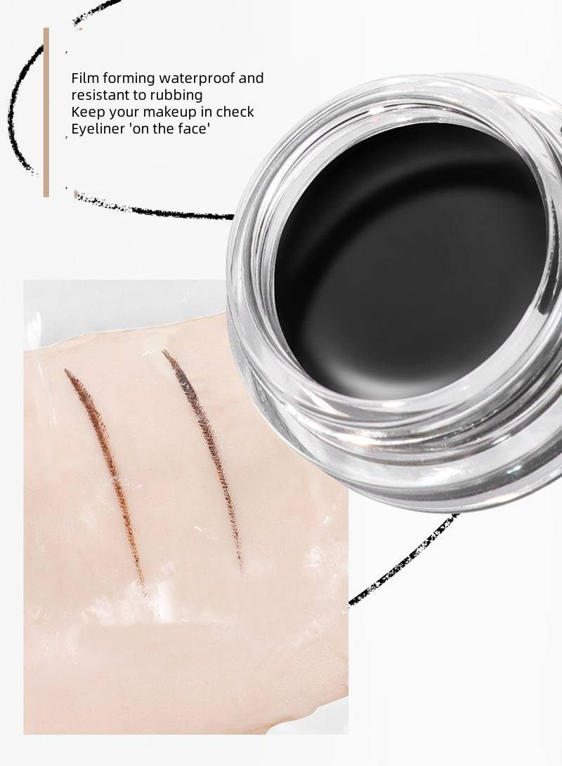 Delineador em creme Café preto 2 em 1 conjunto delineador em gel maquiagem intensa duradoura_voghion.com