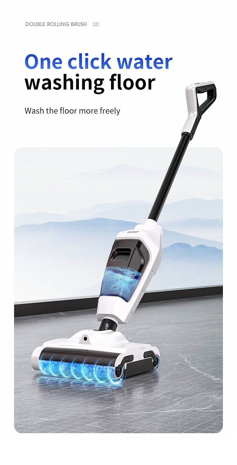 Fregadora de suelos doméstica Aspiradora de mano inalámbrica Máquina inteligente para barrer, aspirar y fregar Fregadora eléctrica Alta potencia_voghion.com