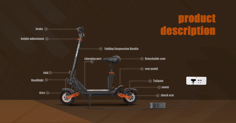Monopattino elettrico Kukirin G2 MAX 1000W Motore 48V 20Ah Pneumatico fuoristrada da 10 pollici Velocità massima 55 km/h Monopattino elettrico con autonomia di 80 km_voghion.com