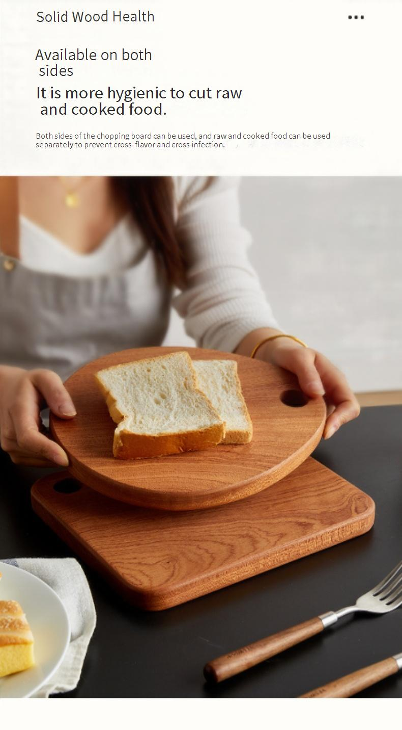 Tagliere per bambini – Tagliere in legno massello di ebano per frutta, verdura e uso in cucina (antibatterico naturale multiuso)_voghion.com