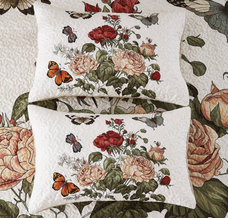 CG42 Floral Rich Bed Cover Set, Suitable For Bedrooms And Living Rooms (1*bedspread +2* Pillowcase, No Quilt Core Or Pillow Core)_voghion.com