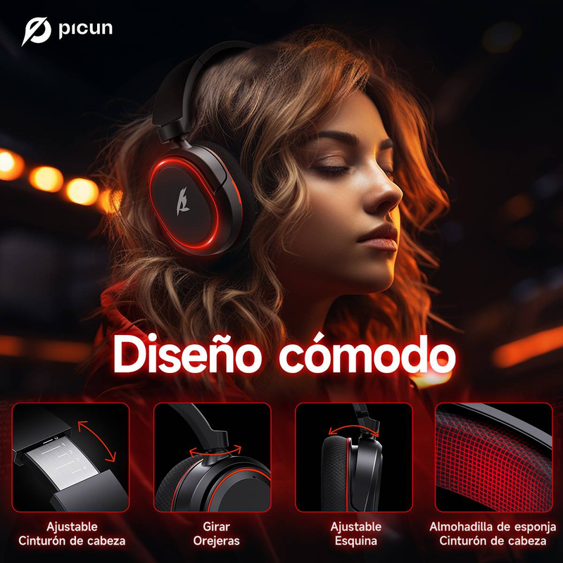 Gaming Headset Picun G2 2.4G + Bluetooth + Wired_voghion.com