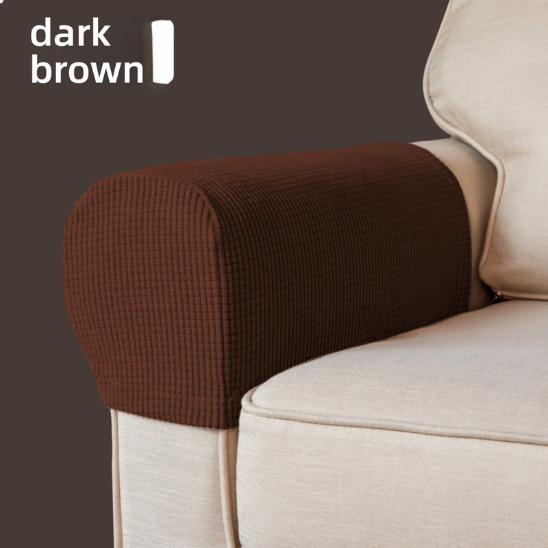 Copribraccioli per divani elasticizzati - Protezione antiscivolo spessa per divani, sedie e poltrone reclinabili, tessuto in pile morbido a quadri, vestibilità universale_voghion.com