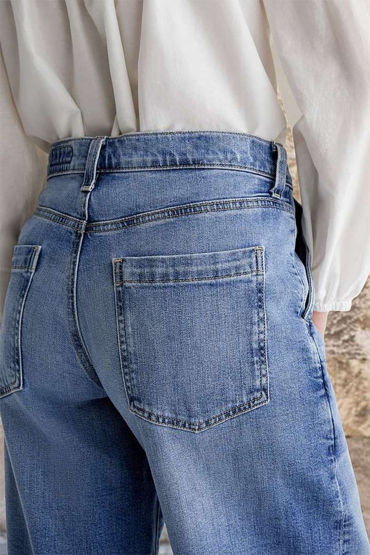 Sieviešu apģērbi Retro platas kājas džinsi pavasaris jauni gari taisni ar augstu vidukli ikdienas bikses sievietēm_voghion.com