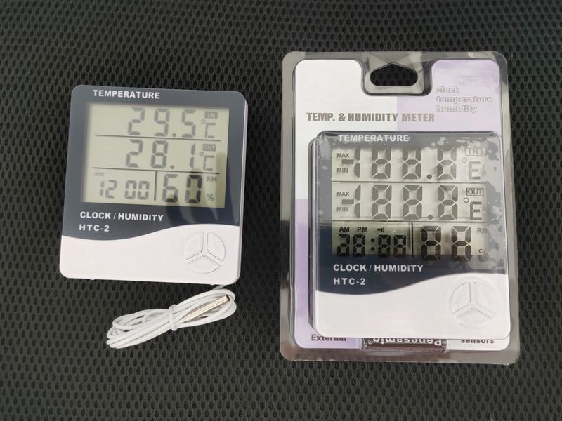 HTC-2 Indoor Outdoor Thermometer Hygrometer Mit Wecker, Dual Temperatur Display, Abnehmbare Sonde Für Home_voghion.com