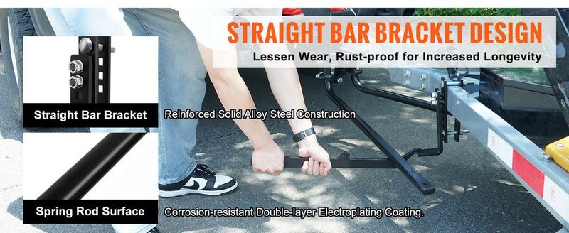 VEVOR Weight Distribution Hitch, 1,000 Lbs Weight Distributing Hitches Kit With Sway Control For Trailer, 2-In Solid Steel Shank, 2-5/16 In Alloy Steel Ball, Powder Coated Load Leveling Hitch, Black_voghion.com